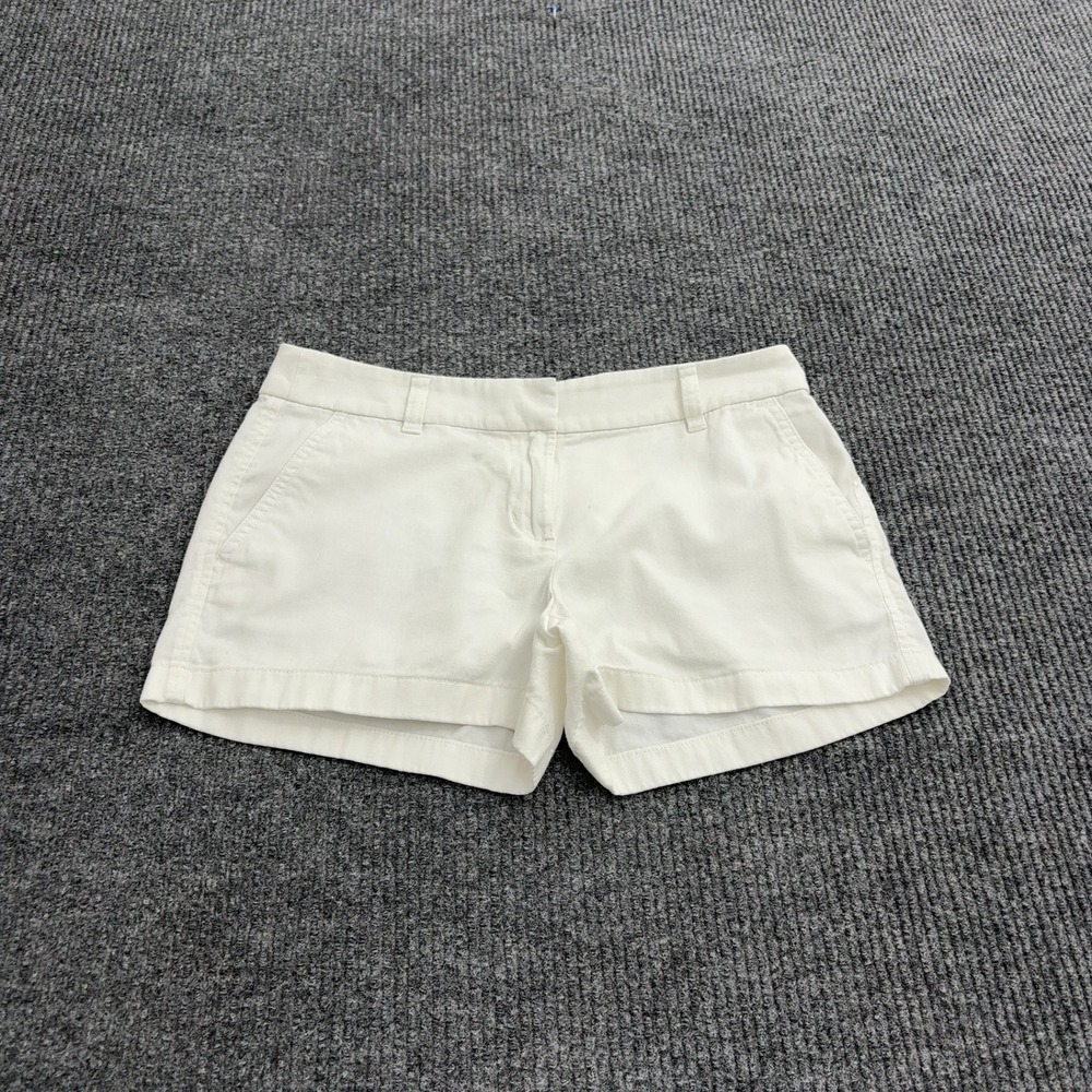 J Crew Shorts Womens 4 White Cotton Chino Casual Classic Preppy